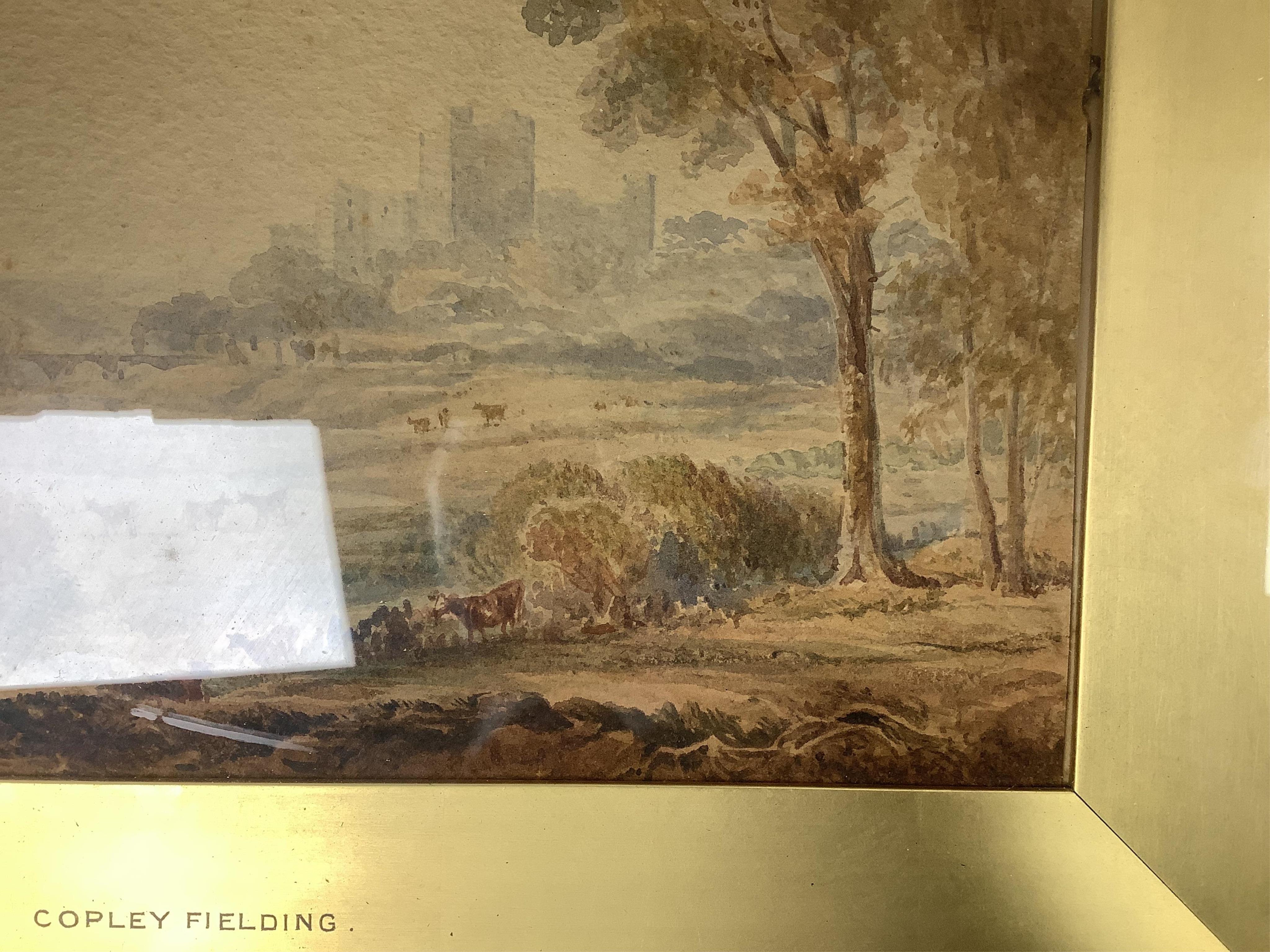 Copley Fielding (1787-1855), watercolour, Pastoral landscape with cattle, signed and dated 1809, 19 x 29cm, gilt framed. Condition - fair